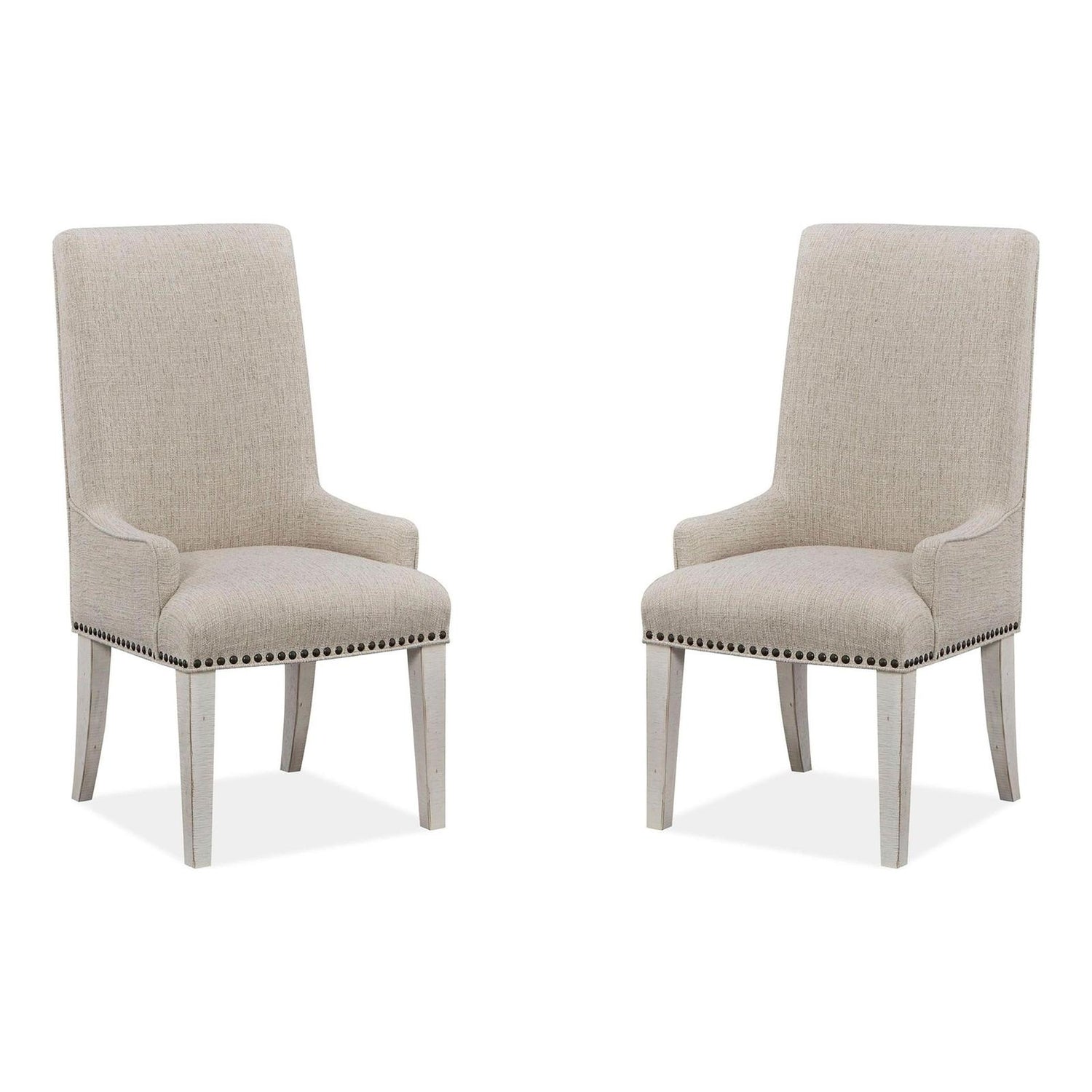 Magnussen Home Bronwyn Alabaster Upholstered Host Chair Set of 2