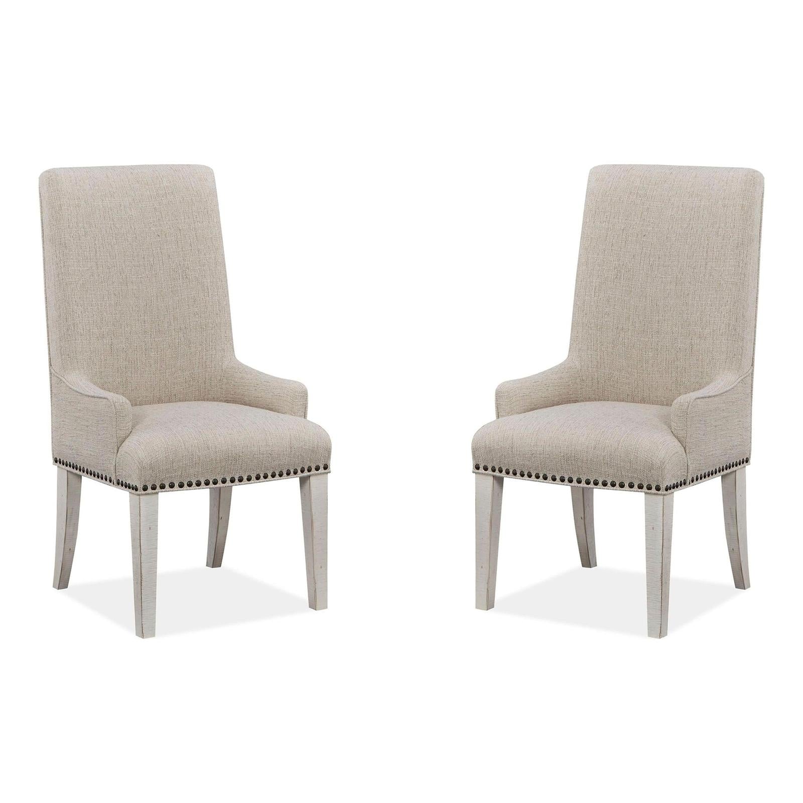 Magnussen Home Bronwyn Alabaster Upholstered Host Chair Set of 2