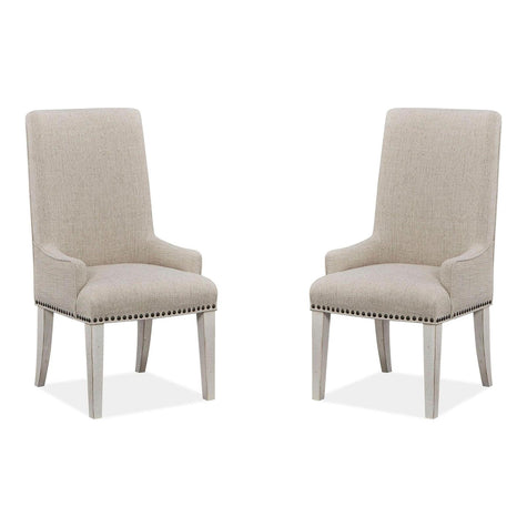 Magnussen Home Bronwyn Alabaster Upholstered Host Chair Set of 2