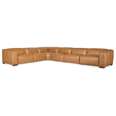 Hooker Furniture Fresco 6 Seat Sectional 3-Power Recline & Power Headrest