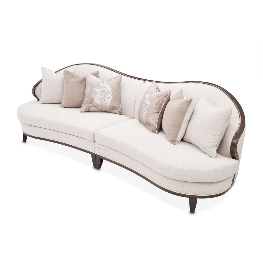 Michael Amini Camellia Field 3-Piece Chenille Sofa - Linen/Warm Pecan