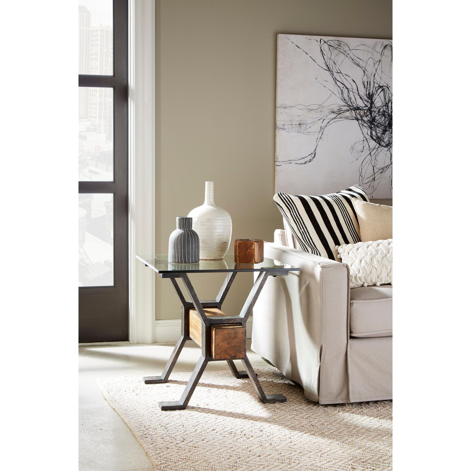 Magnussen Home Sawyer Toasted Nutmeg And Smoked Iron Rectangular End Table