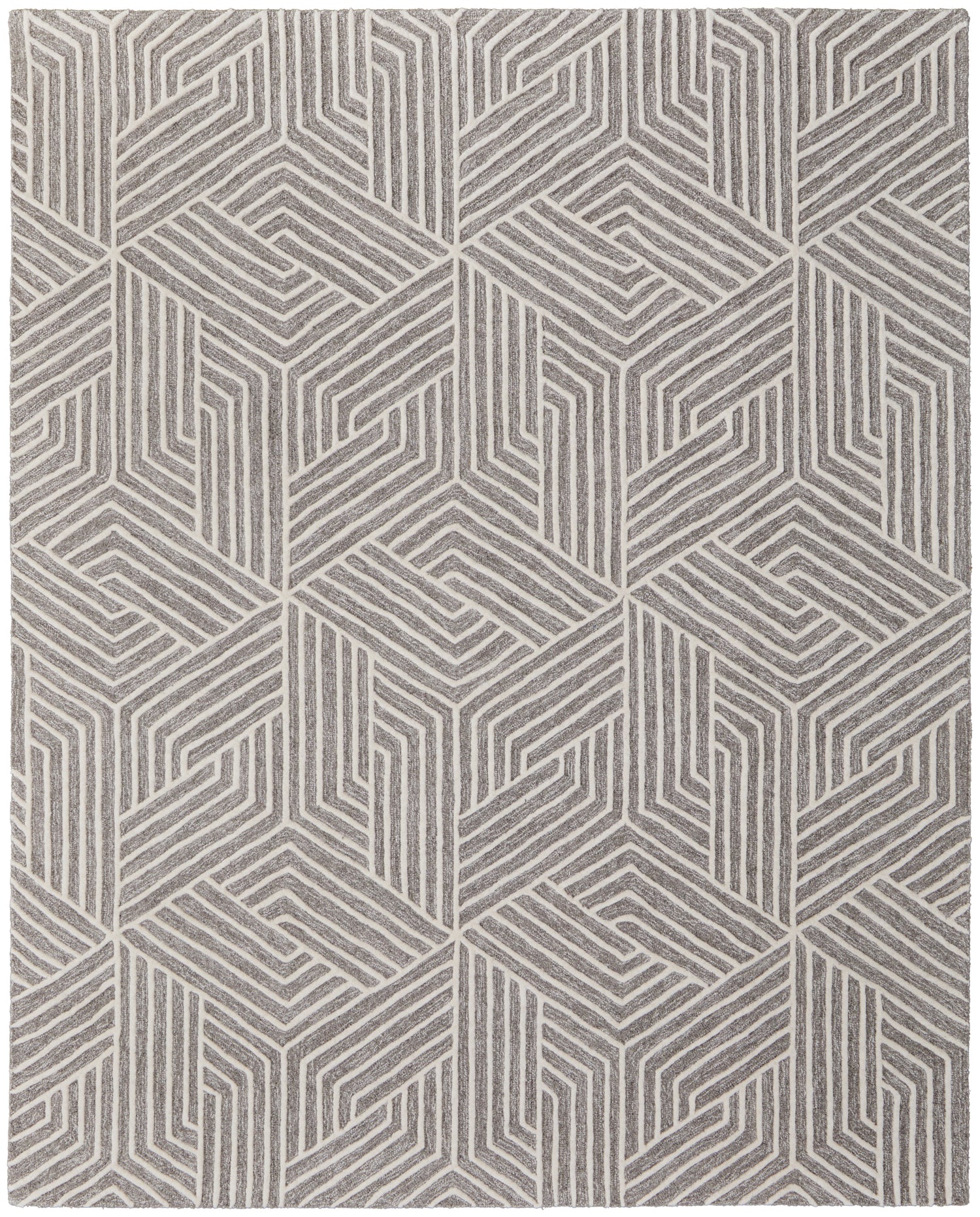 Feizy Lytton T8010 Rug in Gray/Cream