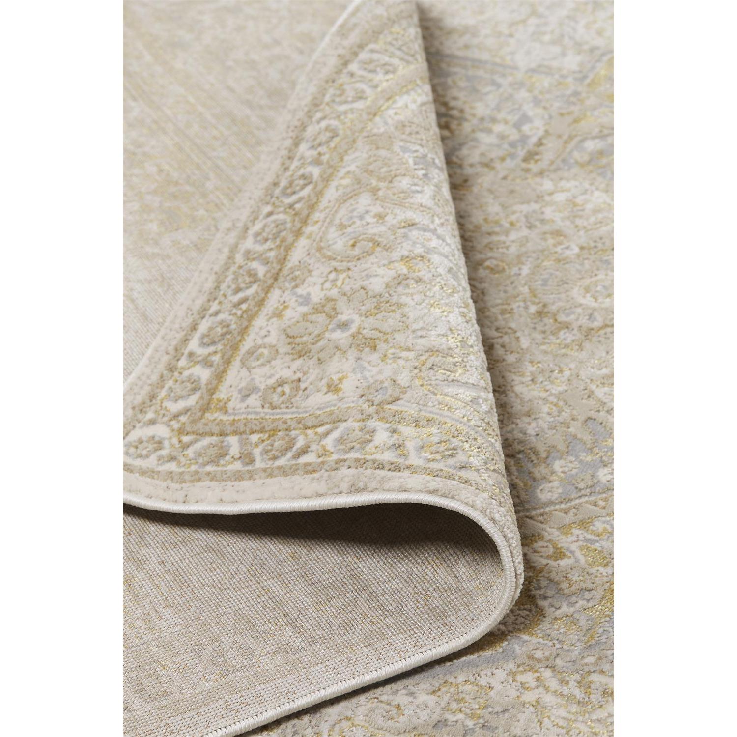 Feizy Aura 3734F Modern Oriental Rug in Ivory/Gold