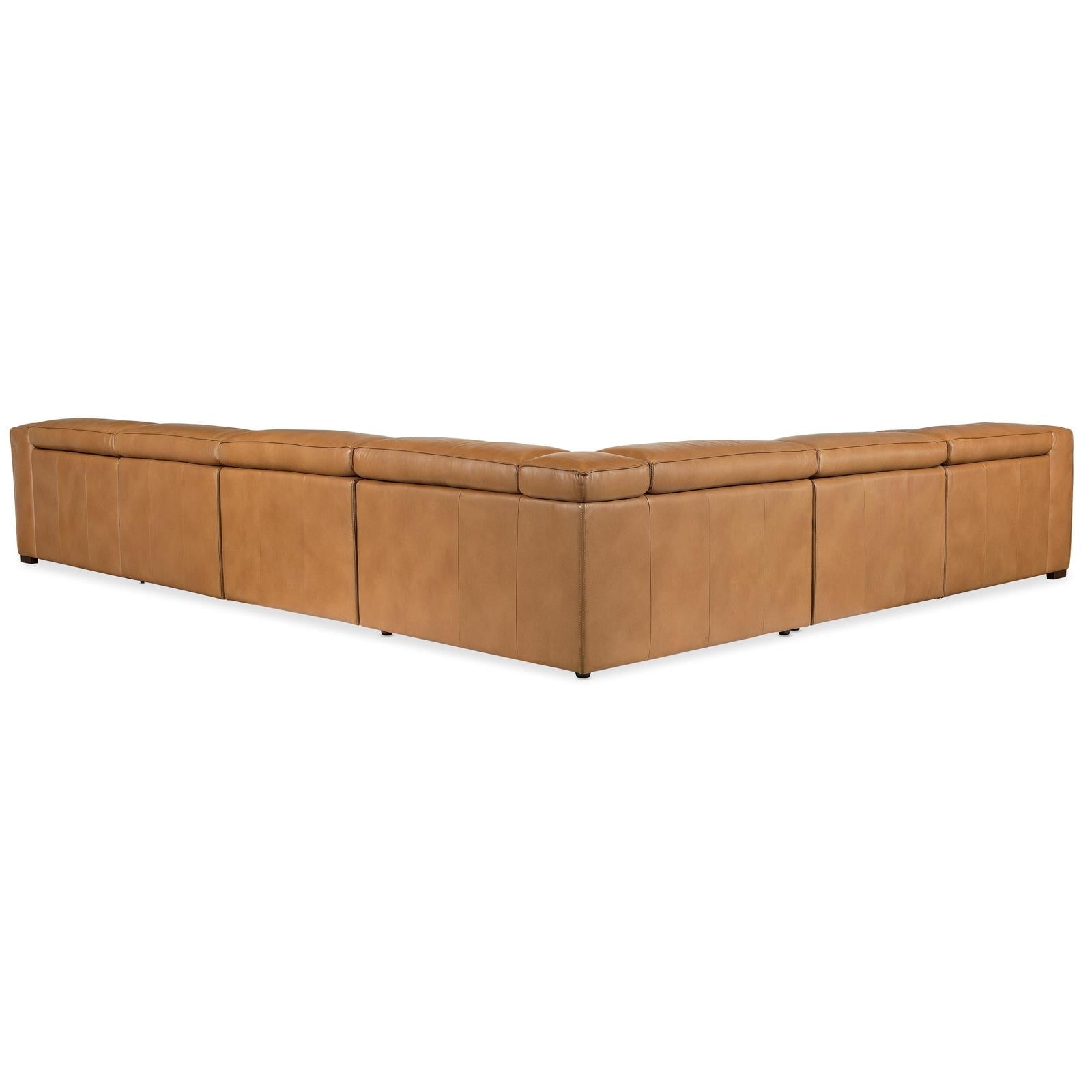 Hooker Furniture Fresco 6 Seat Sectional 3-Power Recline & Power Headrest
