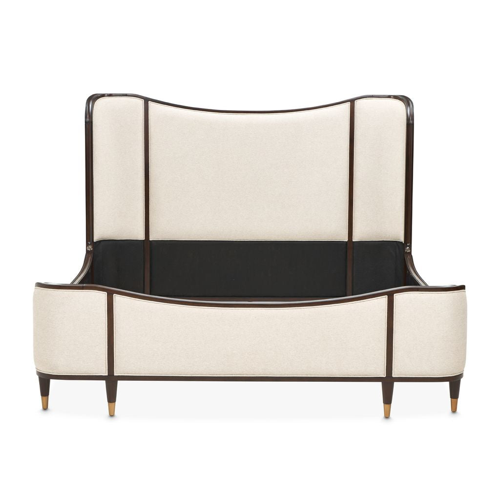 Michael Amini Camellia Field Queen Upholstered Bed - Warm Pecan