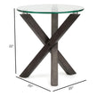 Magnussen Home Jax Carbon Shadow & Chrome Round End Table