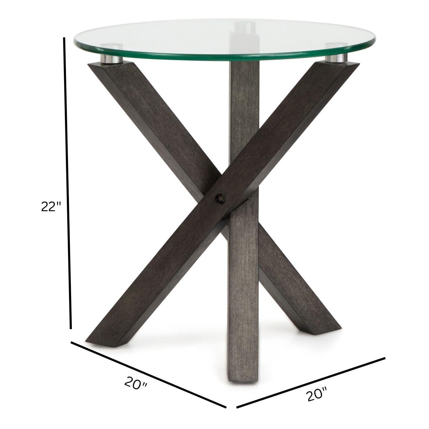 Magnussen Home Jax Carbon Shadow & Chrome Round End Table