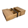 Magnussen Home Ripley Rustic Caramel And Dark Bronze Square Cocktail Table With Casters