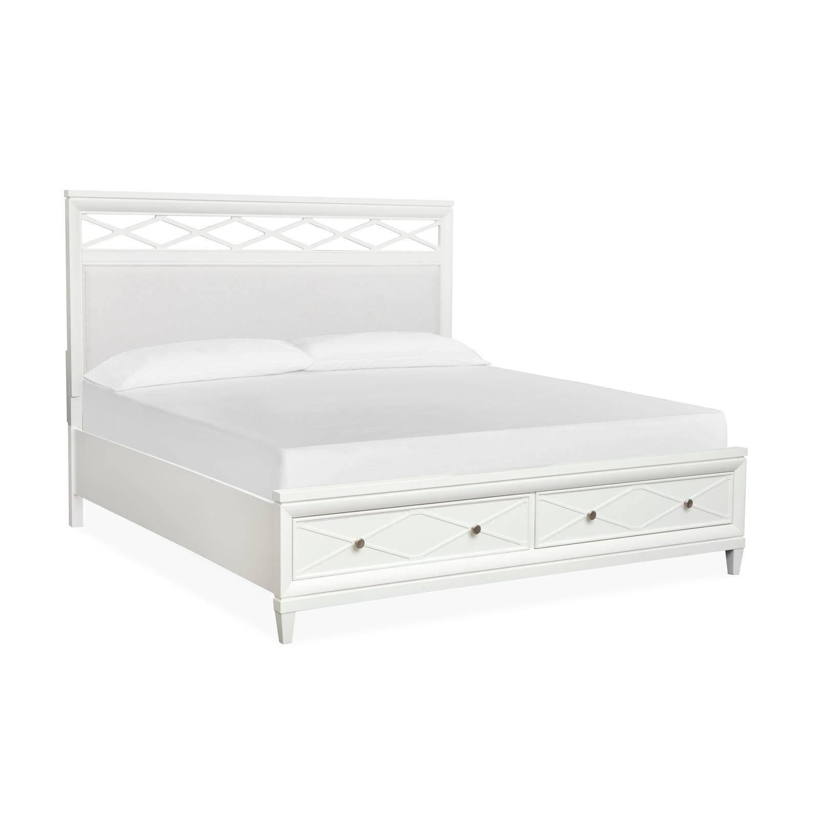 Magnussen Home Springhouse Whisper White Upholstered Panel Bed