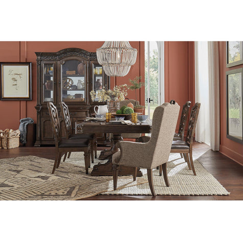 Magnussen Home Durango Willadeene Brown Upholstered Host Chair Set of 2