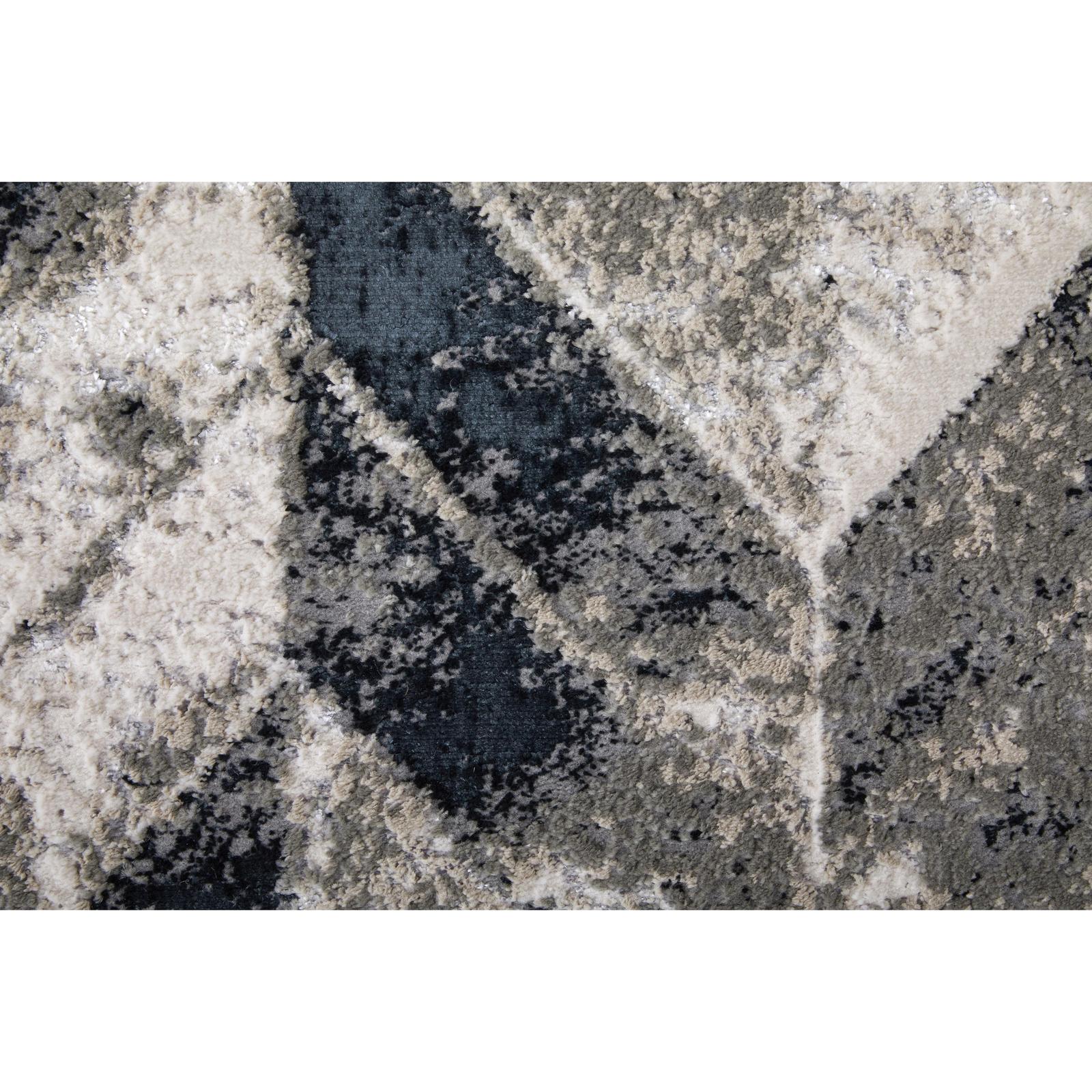Feizy Micah 3048F Modern Chevron Rug in Black/Gray/Silver