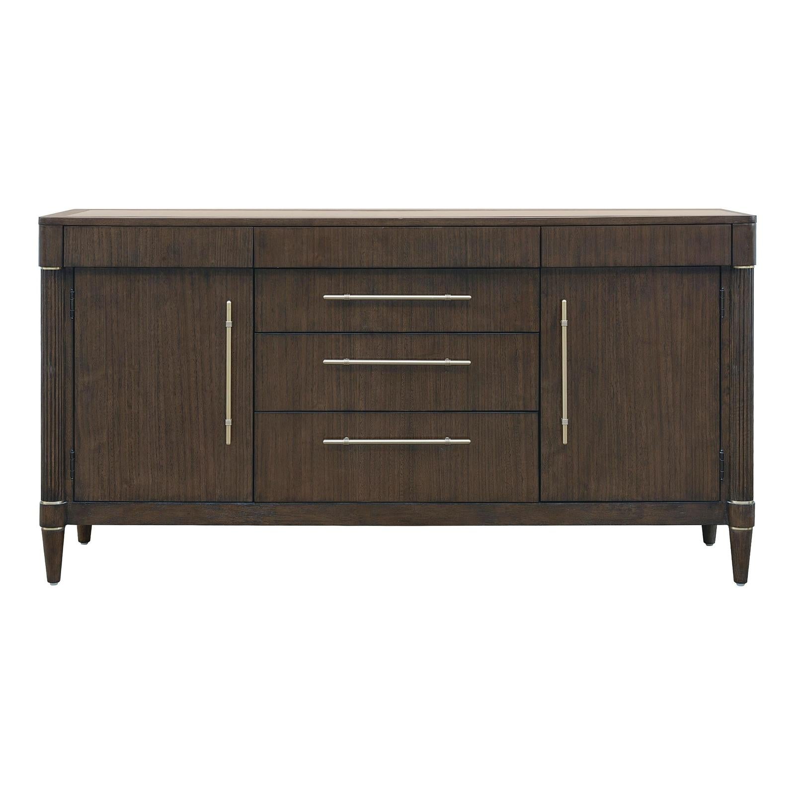 Pulaski Furniture Asher Park Piano Brown Glass Top 2 Door Buffet