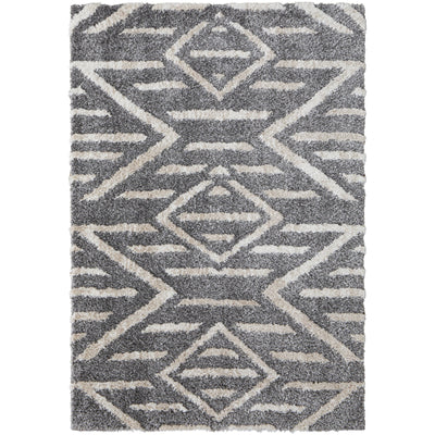 Feizy Mynka 39IBF Transitional Diamond in Gray/Ivory