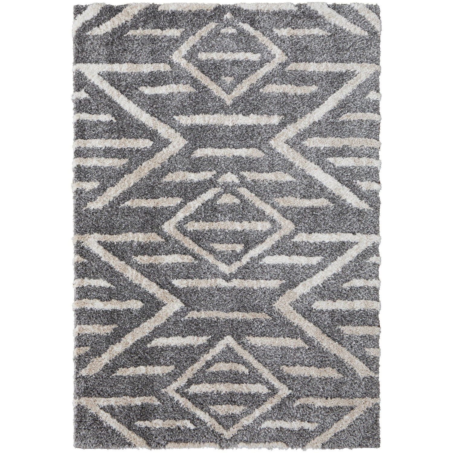 Feizy Mynka 39IBF Transitional Diamond in Gray/Ivory