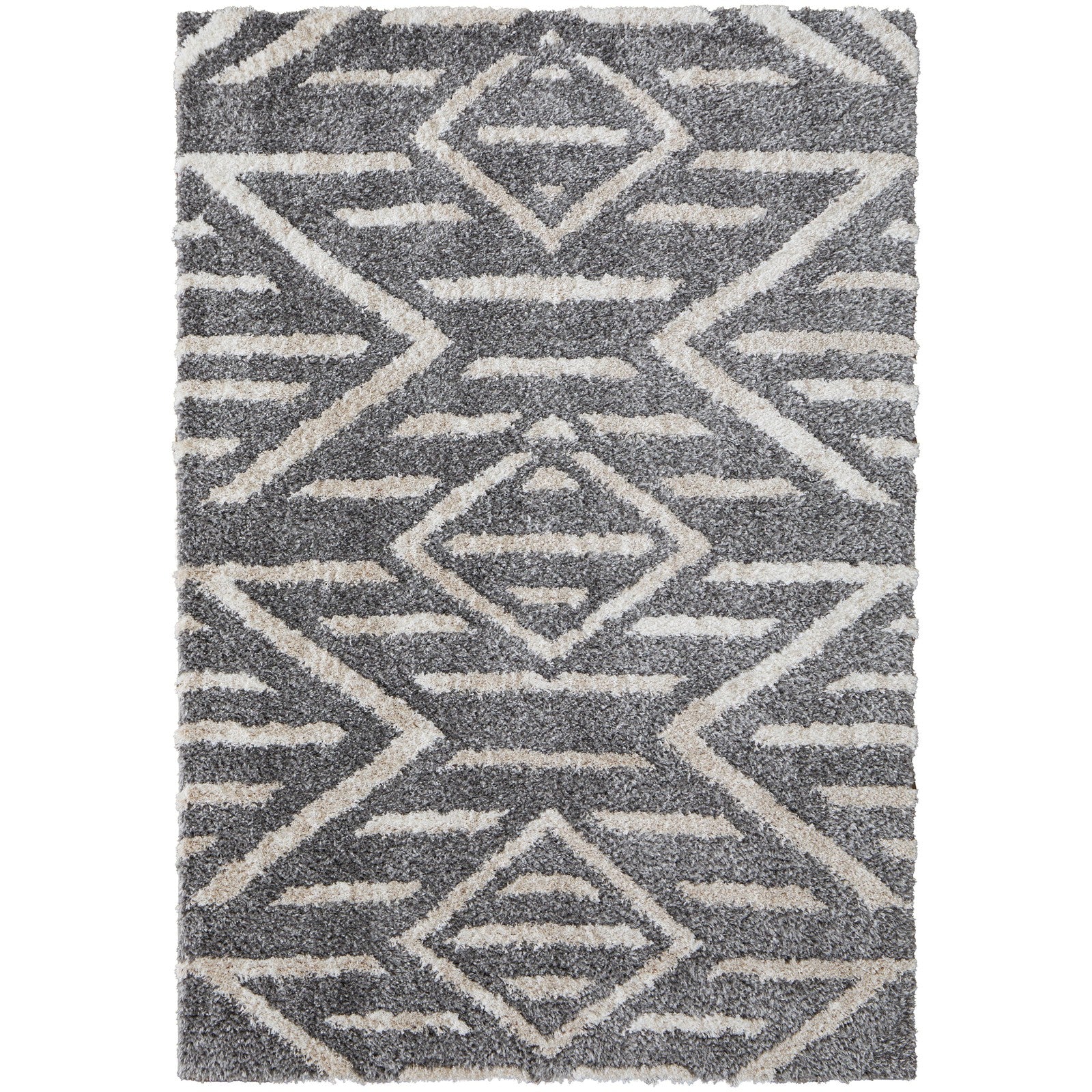 Feizy Mynka 39IBF Transitional Diamond in Gray/Ivory