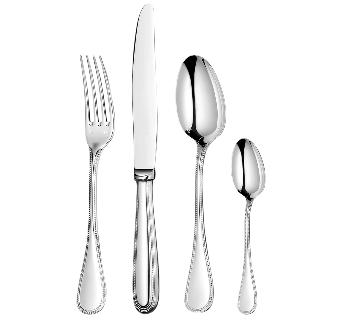 Christofle Perles Stainless Steel Flatware Set