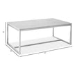 Magnussen Home Esme White Marble And Brushed Nickel Rectangular Cocktail Table