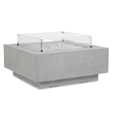Sunset West Gravelstone Square Fire Table w/ Glass Surround