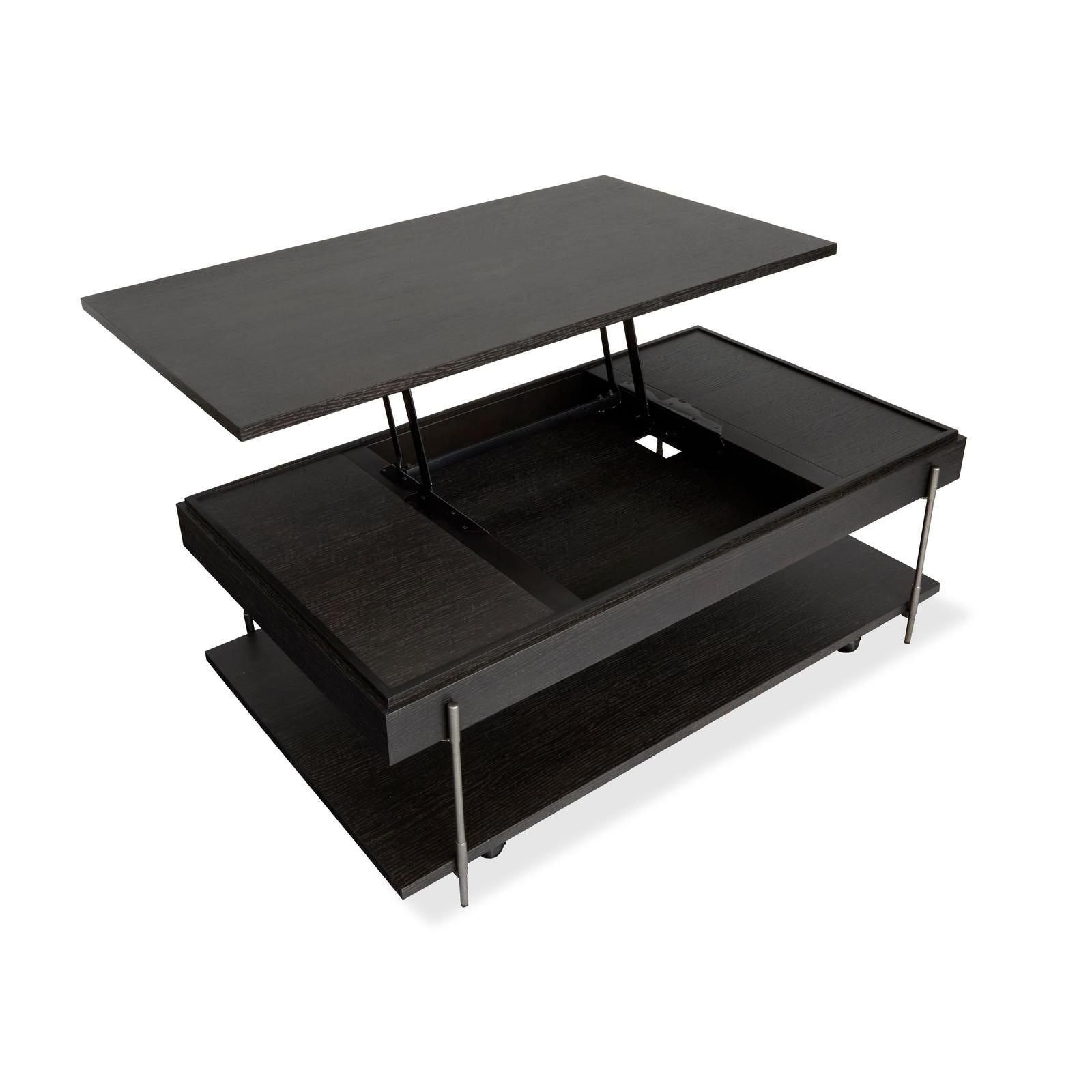 Magnussen Home Spencer Dark Briarsmoke Lift Top Storage Cocktail Table With Casters