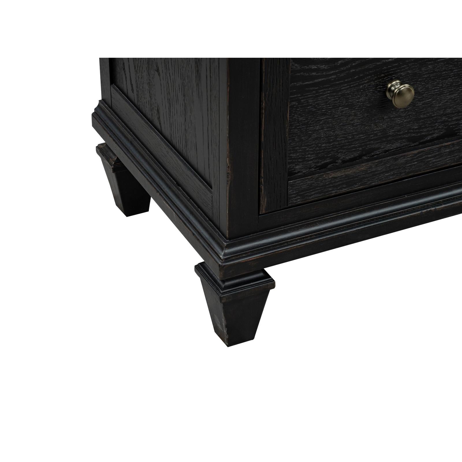 Magnussen Home Surrey Brown Double Drawer Dresser With Portrait Mirror