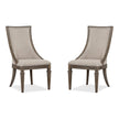 Magnussen Home Lancaster Dovetail Grey Upholstered Arm Chair Set of 2
