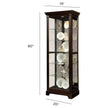 Pulaski Curios Deep Cherry Brown Locking Slide Door 5 Shelf Curio Cabinet