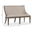 Magnussen Home Lancaster Dovetail Grey Upholstered Bench With Back