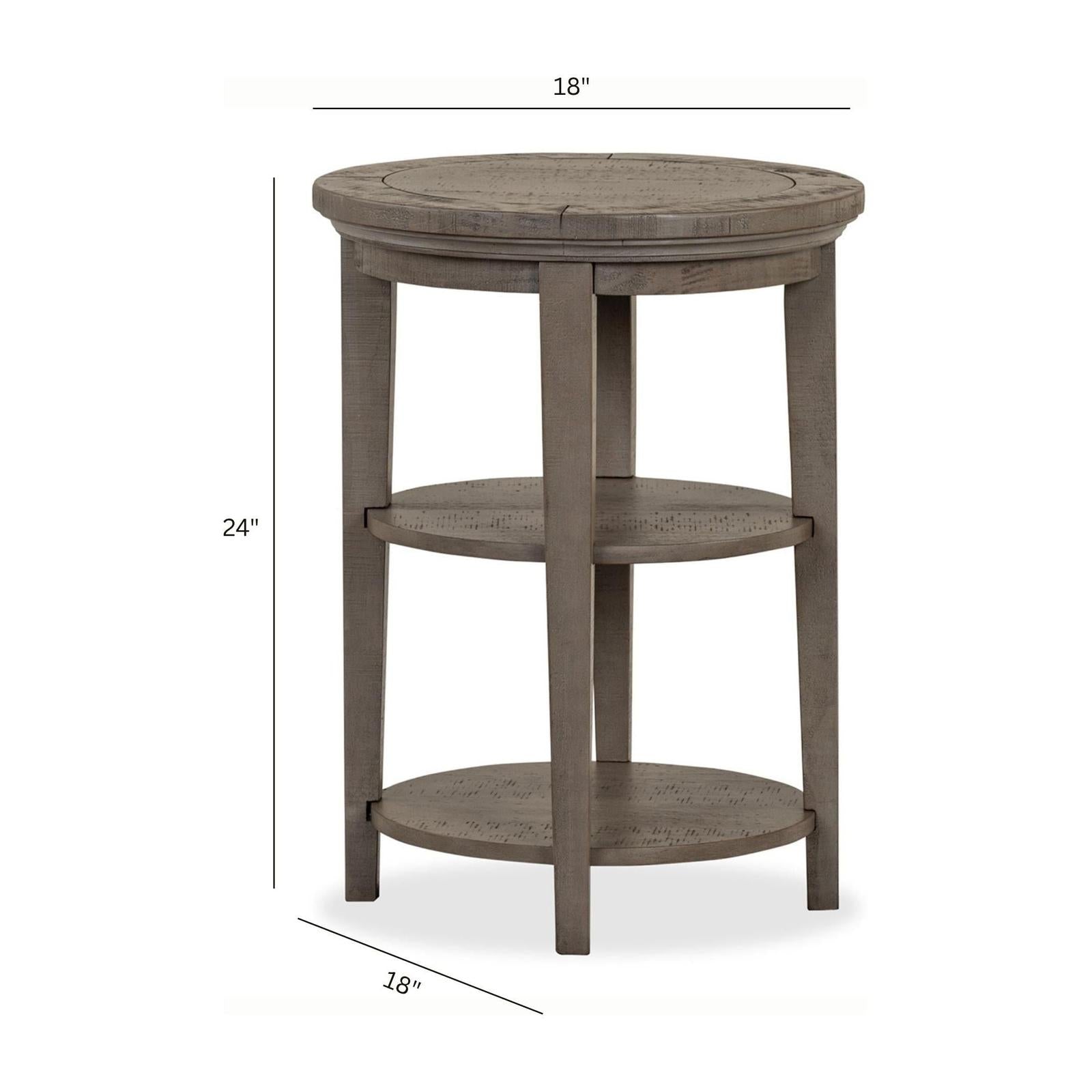 Magnussen Home Paxton Place Dovetail Grey Round Accent End Table