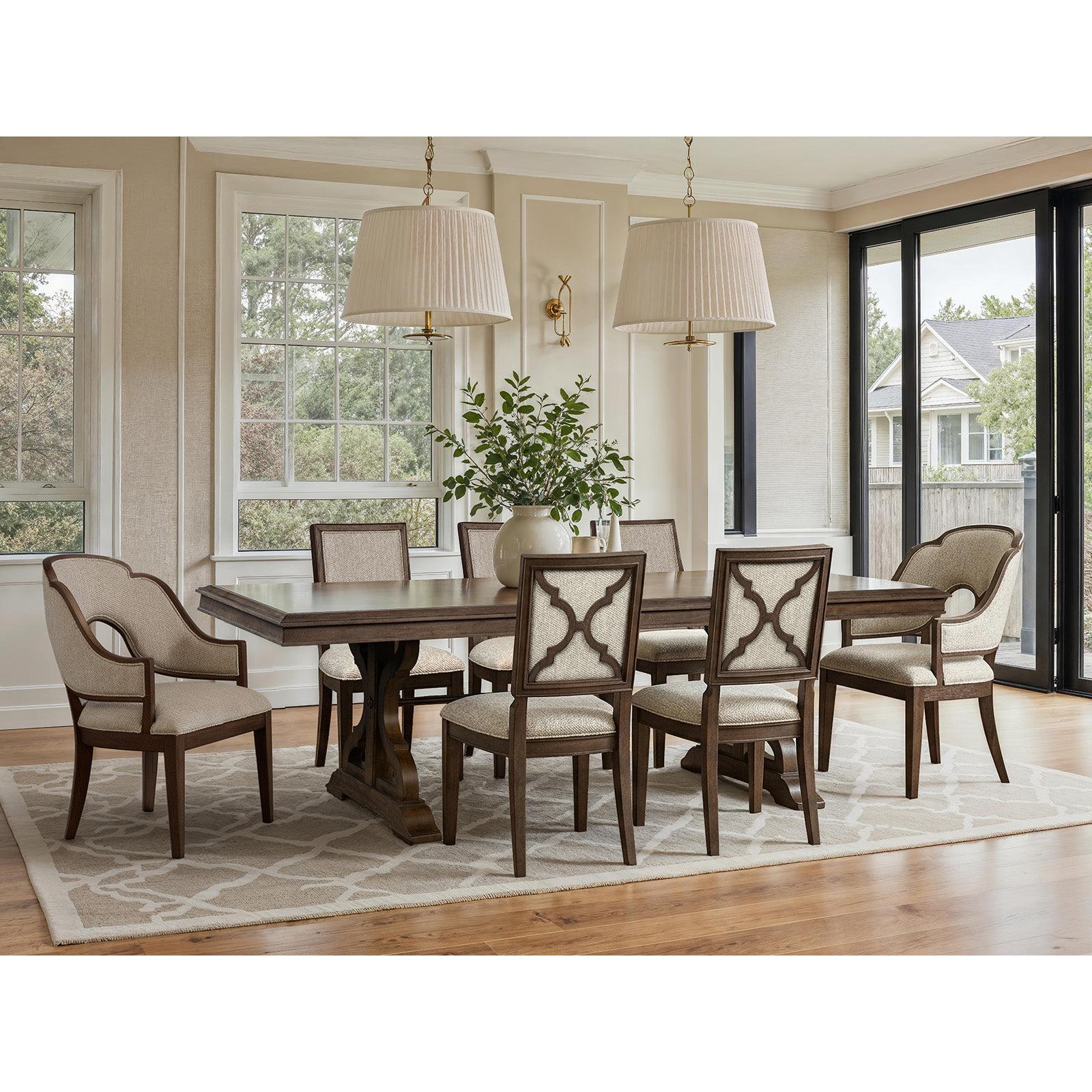 Magnussen Home Jubilee Brown Extendable Trestle Dining Table