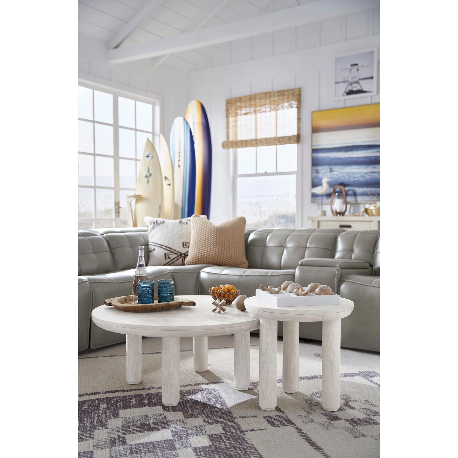Salt Life Home Sunset Cove Moonlight Pearl Nesting Cocktail Table with Casters Sale