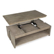 Magnussen Home Conrad Stone Harbor Grey Rectangular Lift Top Storage Cocktail Table With Casters