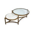 Magnussen Home Cassidy Aged Brass & Volakas Classic Shaped Cocktail Table