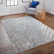 Feizy Azure 3403F Modern Abstract Rug in Blue/Silver/Gray