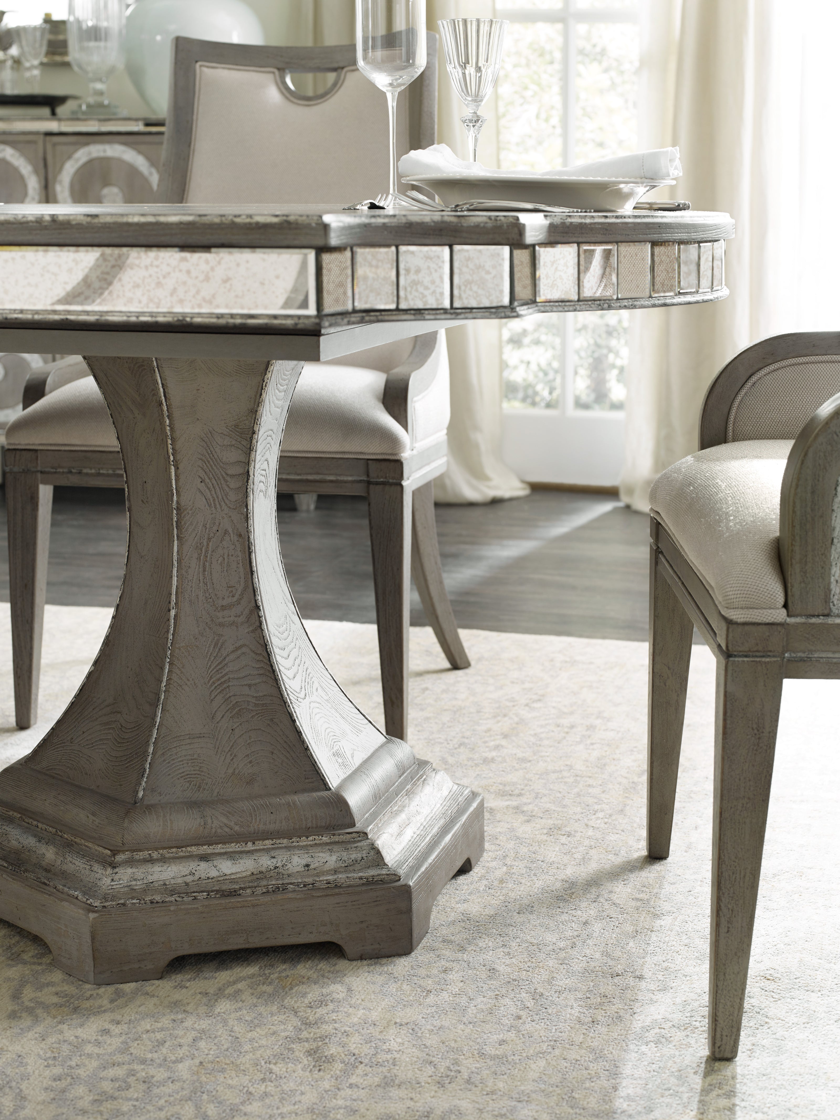 Hooker Furniture Sanctuary Rectangle Dining Table with Two 20-inch Leaves