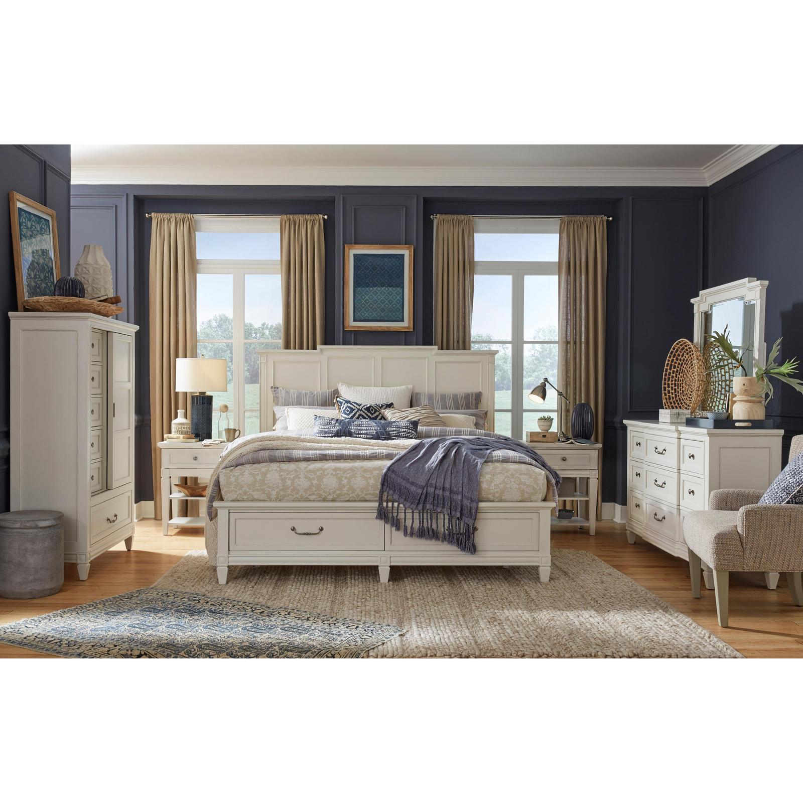 Magnussen Home Willowbrook Egg Shell White Bed