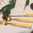 Christofle Pompon Silver Plated Gilded 4-Piece Cutlery Set