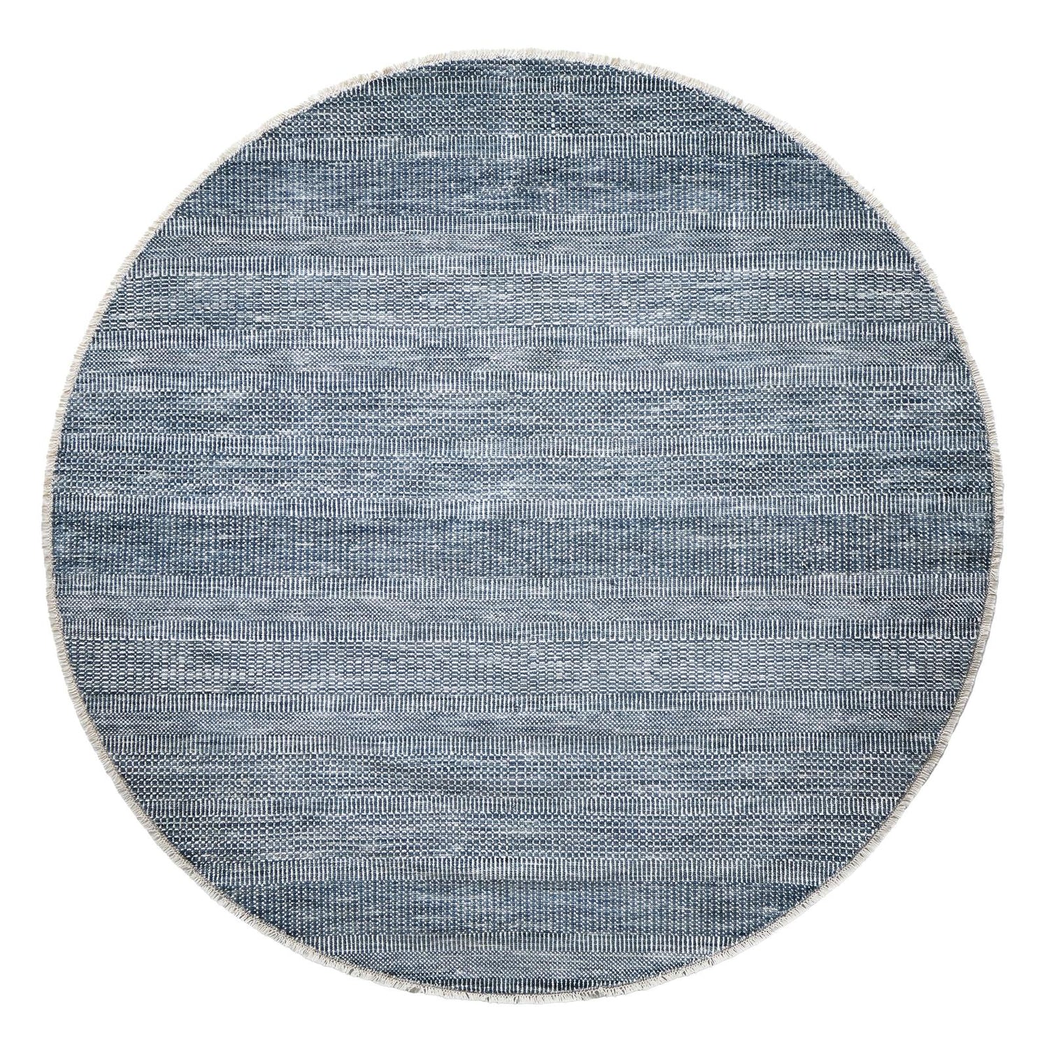 Feizy Janson I6062 Transitional Stripes, Blue/Gray, 8' x 8' Round Rug