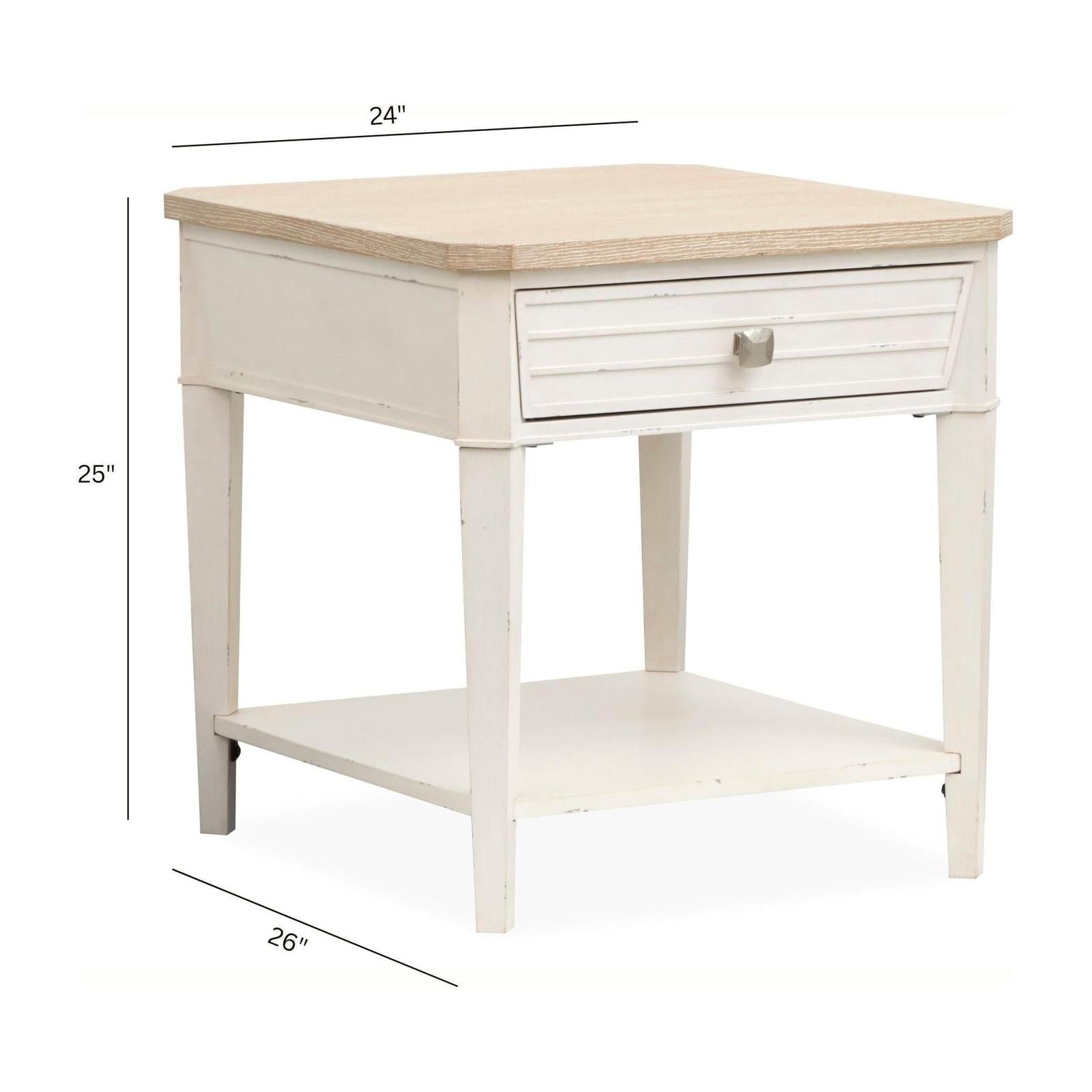 Salt Life Home Echo Isles Sea Pearl and Driftwood Rectangular End Table