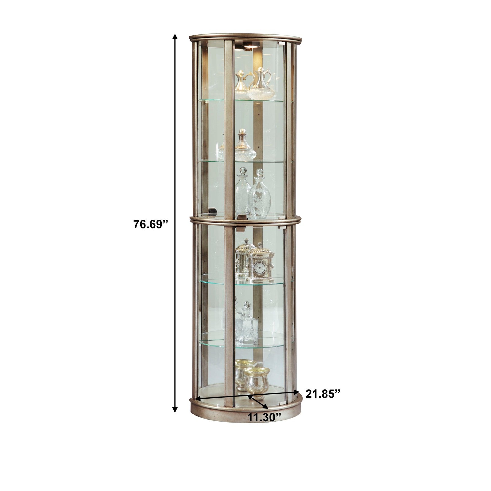 Pulaski Furniture PFC Curios Lighted Half Round 5 Shelf Curio Cabinet