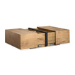 Magnussen Home Ripley Rustic Caramel And Dark Bronze Square Cocktail Table With Casters