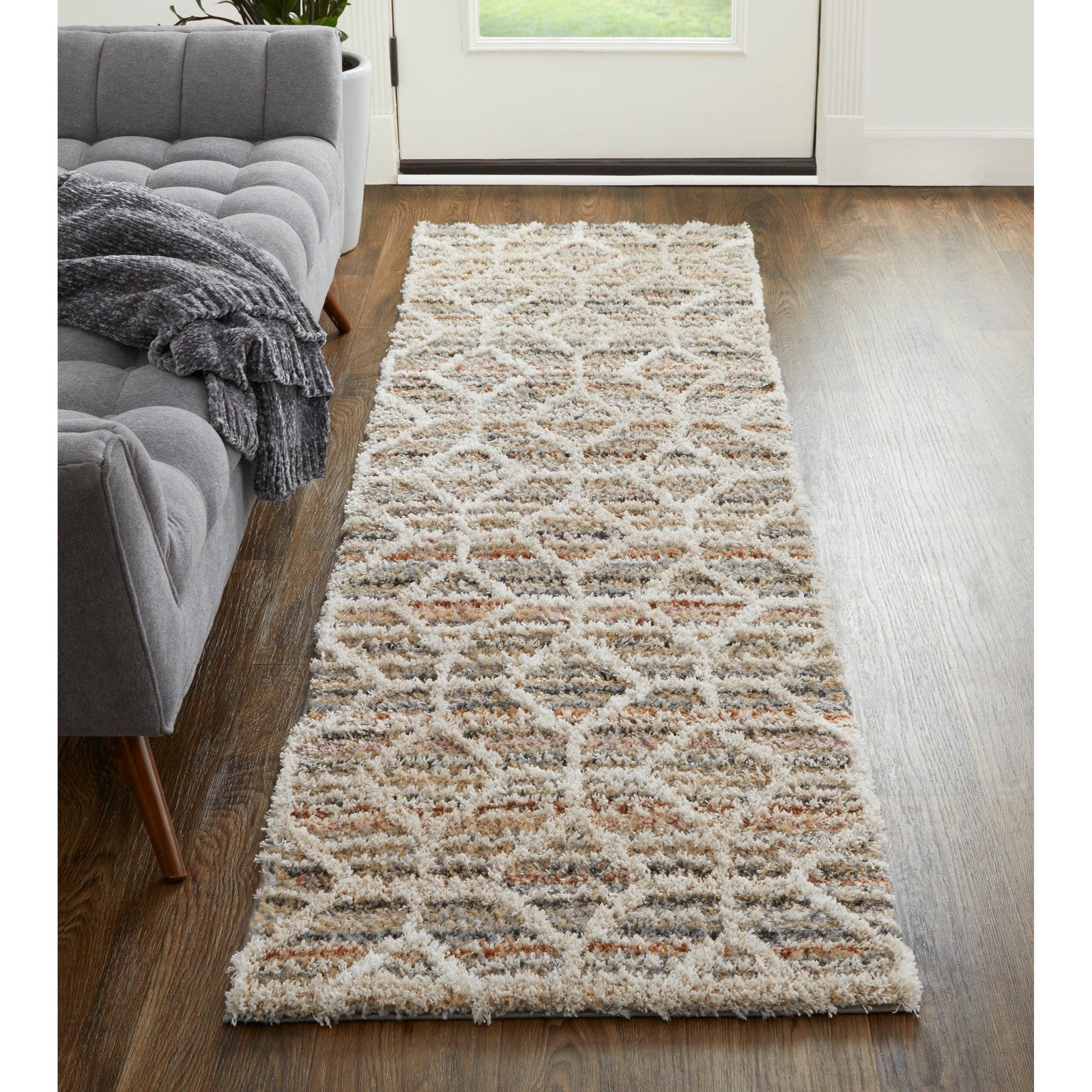 Feizy Mynka 39ICF Transitional Diamond in Tan/Taupe/Ivory