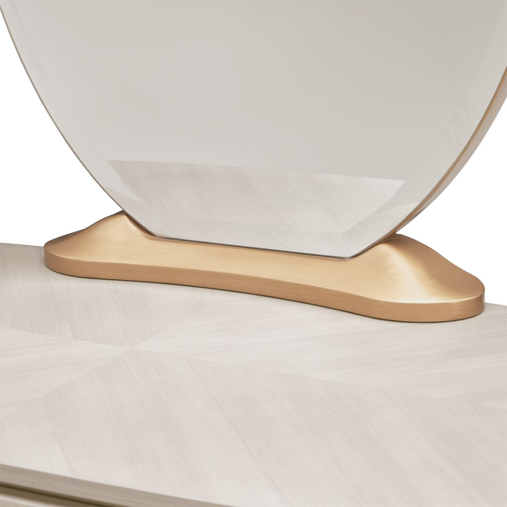 Michael Amini St. Charles Vanity Desk & Mirror - Dove Gray