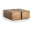 Magnussen Home Ripley Rustic Caramel And Dark Bronze Square Cocktail Table With Casters