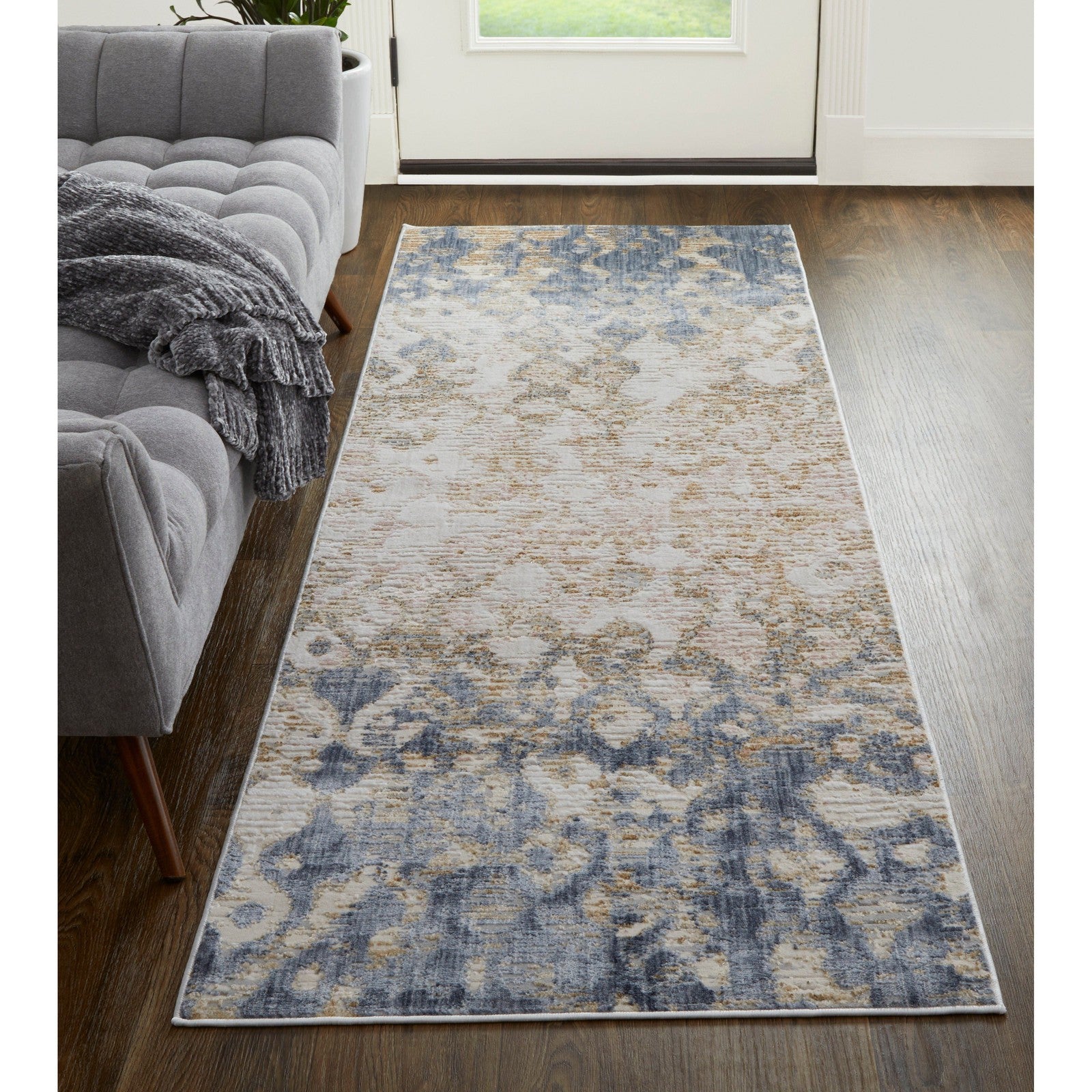 Feizy Laina 39G7F Transitional Gradient & Ombre in Tan/Ivory/Blue