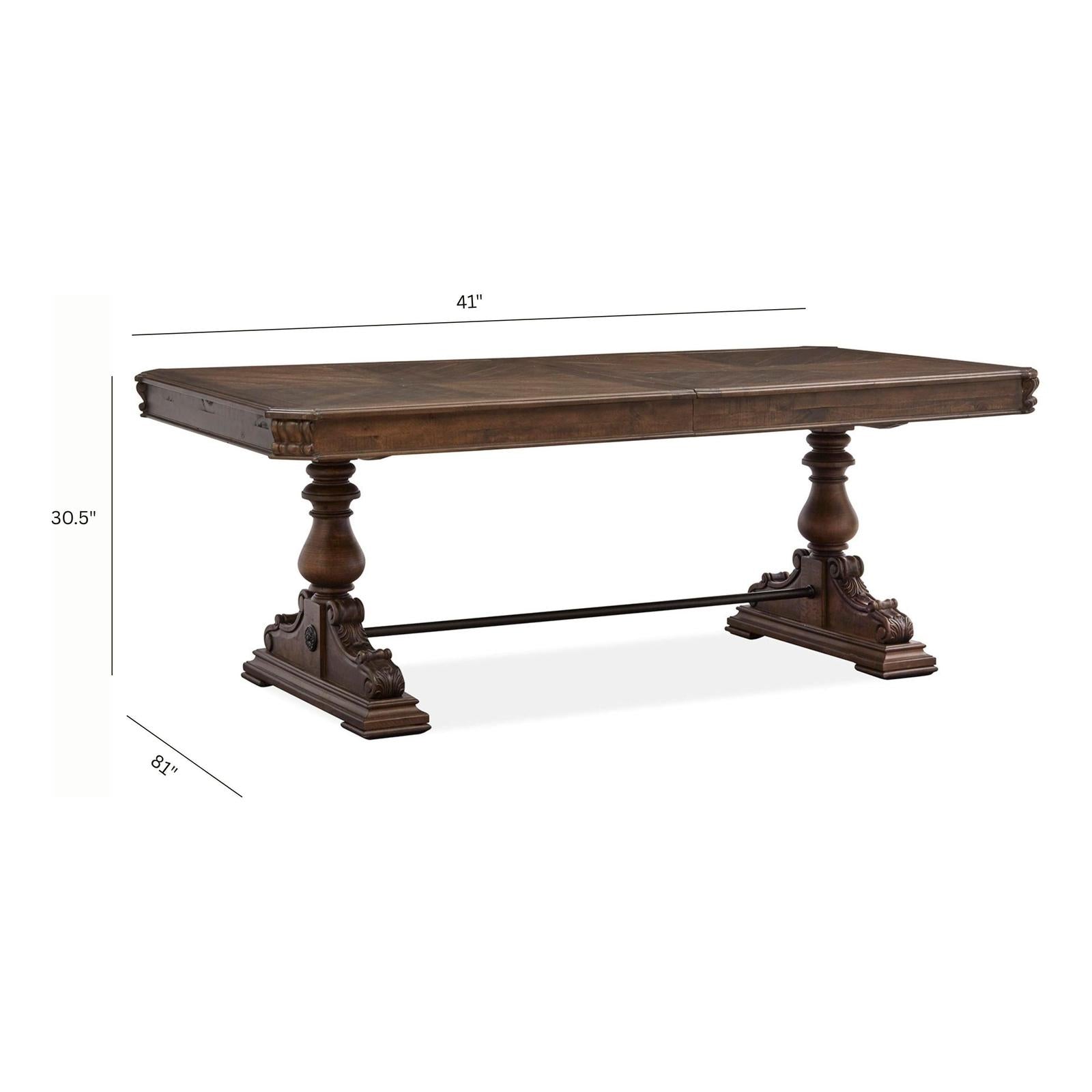Magnussen Home Durango Willadeene Brown Extendable Trestle Dining Table