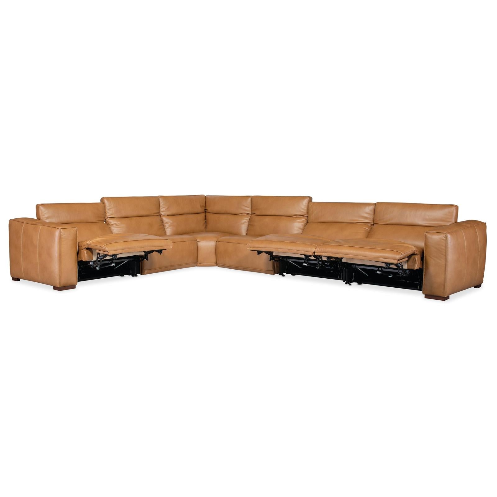 Hooker Furniture Fresco 6 Seat Sectional 3-Power Recline & Power Headrest