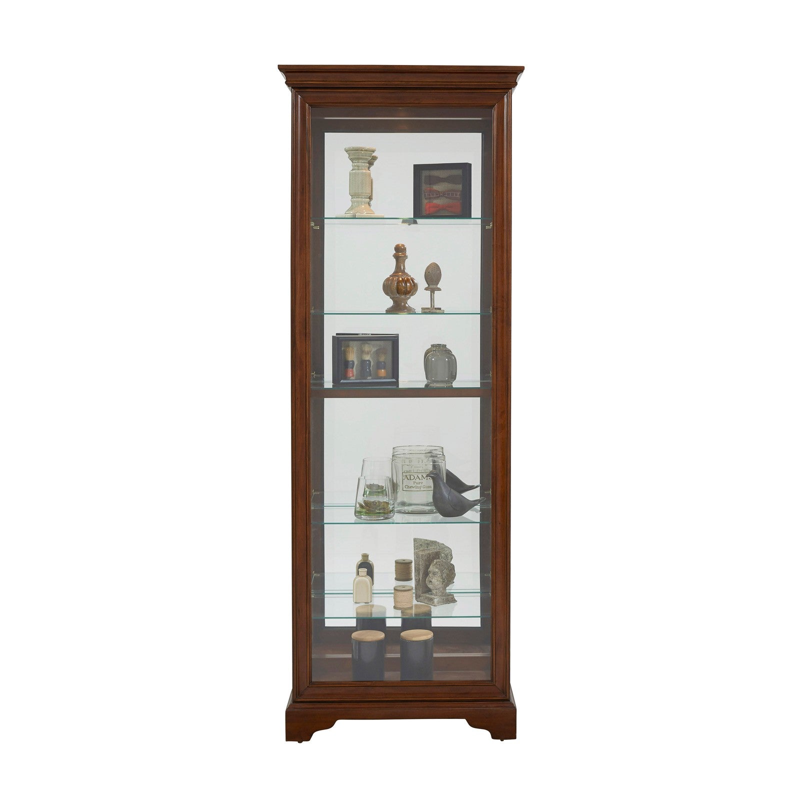 Pulaski Furniture PFC Curios Mirrored 5 Shelf Gallery Curio Cabinet