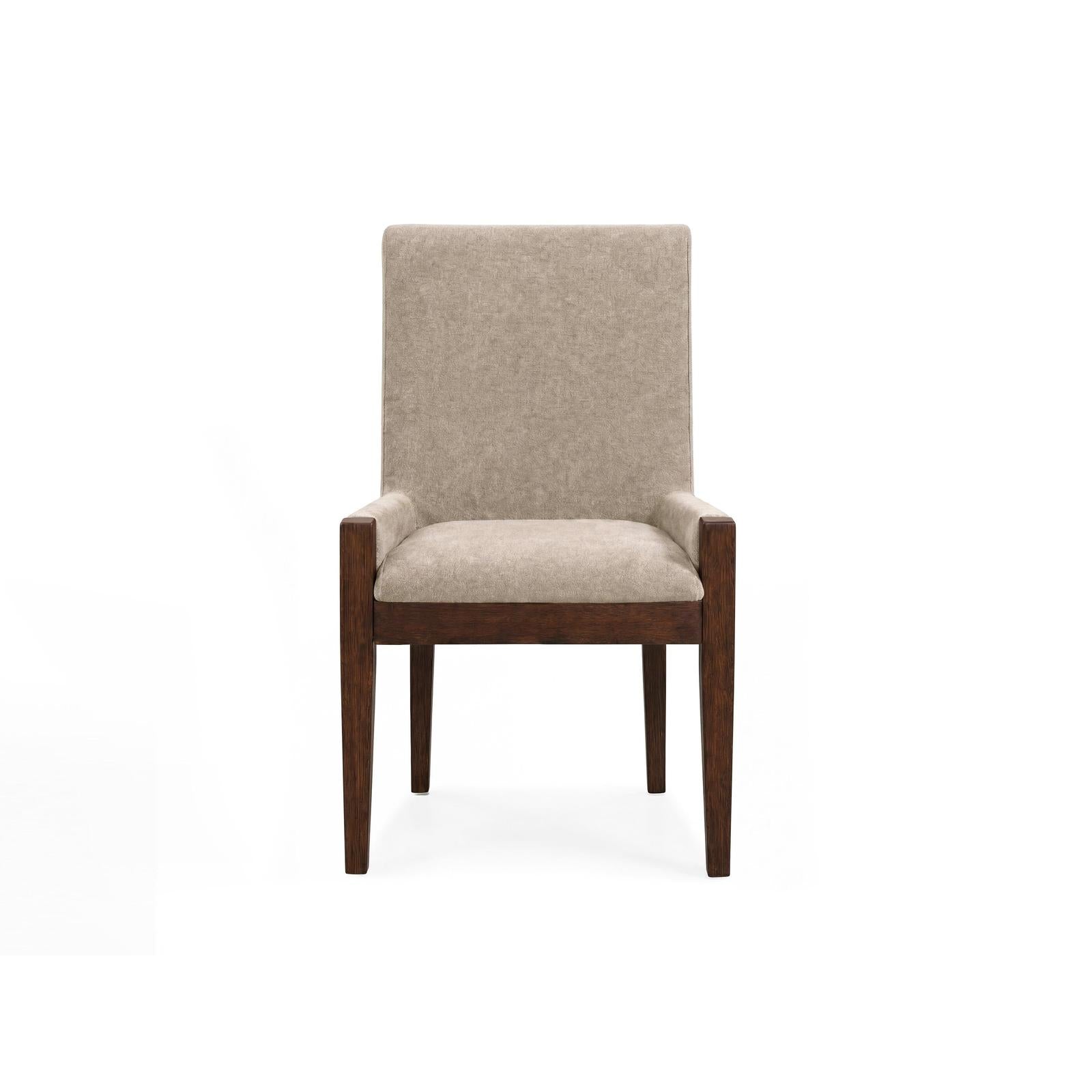 Magnussen Home Reena Rich Brown Upholstered Host Chair Two Pack