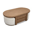 Magnussen Home Hayden Golden Oat Lift Top Storage Cocktail Table With Casters & 2 Uph.Stools